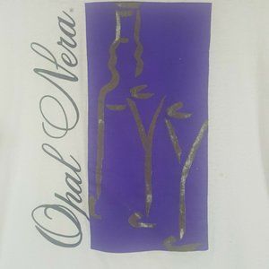 Vtg 90s Opal Nera Black Sambuca T-Shirt L White